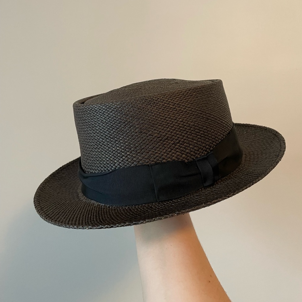 Waits Sewn Braid Straw Pork Pie Hat